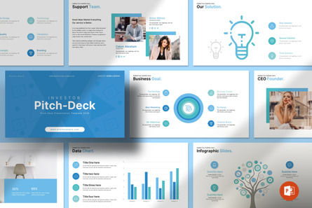 Investor Pitch Deck PowerPoint Presentation Template, Modello PowerPoint, 13641, Concetti del Lavoro — PoweredTemplate.com
