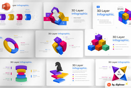 3D Layered PowerPoint - Infographic Template, 파워 포인트 템플릿, 13645, 3D — PoweredTemplate.com
