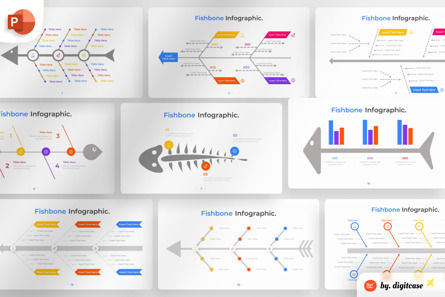Fishbone PowerPoint - Infographic Template, Plantilla de PowerPoint, 13646, Negocios — PoweredTemplate.com