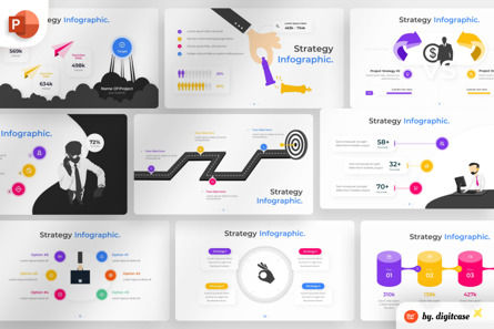 Strategy PowerPoint - Infographic Template, Modello PowerPoint, 13648, Lavoro — PoweredTemplate.com