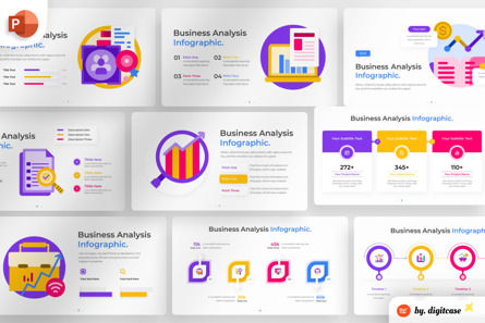 Business Analysis PowerPoint - Infographic Template, Modello PowerPoint, 13653, Lavoro — PoweredTemplate.com