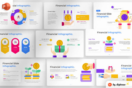 Financial PowerPoint - Infographic Template, Plantilla de PowerPoint, 13654, Negocios — PoweredTemplate.com