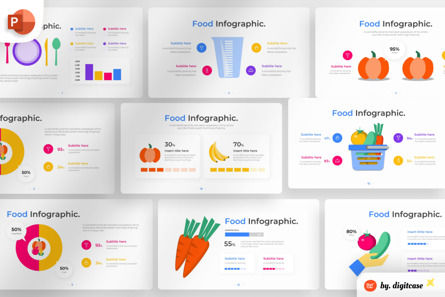 Food PowerPoint - Infographic Template, Modello PowerPoint, 13655, Lavoro — PoweredTemplate.com