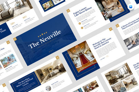 The Neuville - Luxury Hotel Keynote Template, Modelo do Keynote da Apple, 13656, Negócios — PoweredTemplate.com