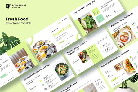 Fresh Food Presentation Template, Templat PowerPoint, 13657, Food & Beverage — PoweredTemplate.com