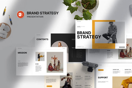 Brand Strategy Template, PowerPoint-sjabloon, 13659, Bedrijf — PoweredTemplate.com