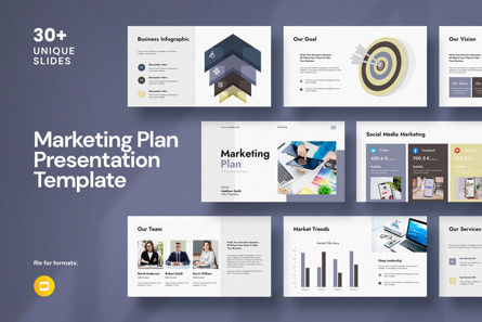 Marketing Plan Google Slide Template, Tema de Google Slides, 13660, Negocios — PoweredTemplate.com