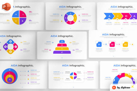 AIDA PowerPoint - Infographic Template, 파워 포인트 템플릿, 13661, 비즈니스 — PoweredTemplate.com