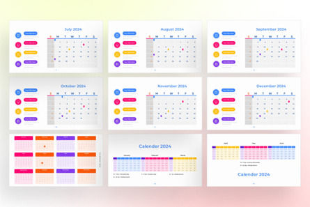 2024 Calendar PowerPoint - Infographic Template, スライド 3, 13667, ビジネス — PoweredTemplate.com