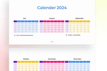2024 Calendar PowerPoint - Infographic Template, Diapositiva 4, 13667, Negocios — PoweredTemplate.com