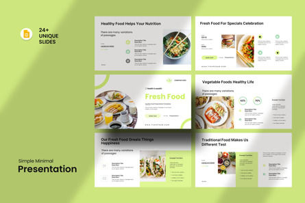 Fresh Food Google Slide Template, Tema Google Slides, 13676, Food & Beverage — PoweredTemplate.com