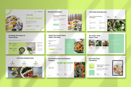 Fresh Food Google Slide Template, Deslizar 4, 13676, Food & Beverage — PoweredTemplate.com