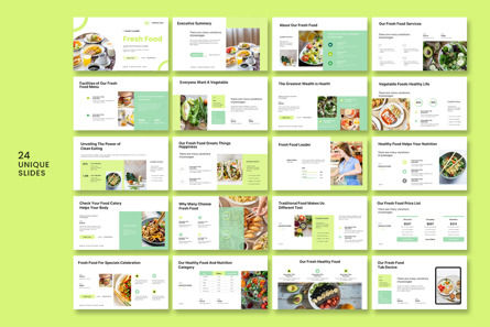 Fresh Food Google Slide Template, Deslizar 6, 13676, Food & Beverage — PoweredTemplate.com