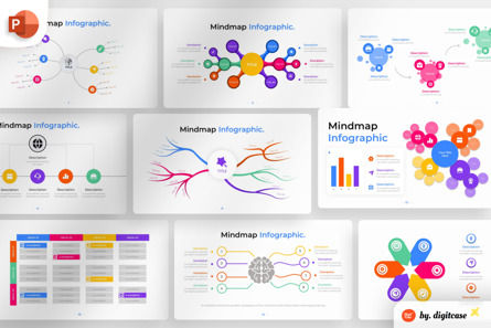 Mindmap PowerPoint - Infographic Template, 13678, Business — PoweredTemplate.com