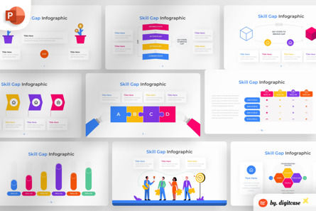 Skill Gap PowerPoint - Infographic Template, PowerPoint Template, 13679, Business — PoweredTemplate.com