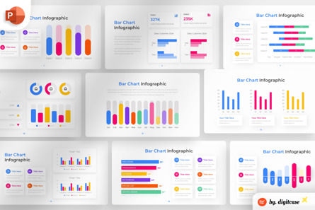Bar Chart PowerPoint - Infographic Template, Modello PowerPoint, 13680, Lavoro — PoweredTemplate.com