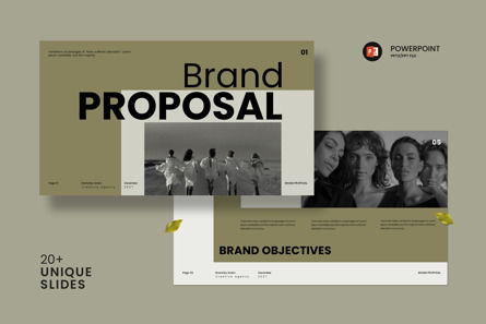 Brand Proposal Presentation Template, Modello PowerPoint, 13683, Lavoro — PoweredTemplate.com