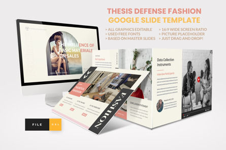 Thesis Defense Fashion Google Slide Template, Google Presentaties-thema, 13688, Bedrijf — PoweredTemplate.com