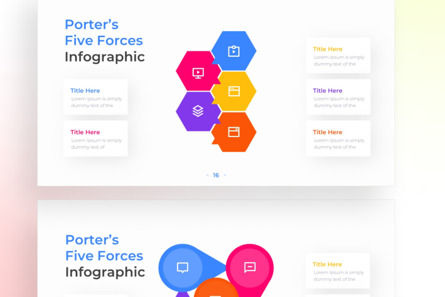 Porter's Five Forces PowerPoint - Infographic Template, スライド 4, 13694, ビジネス — PoweredTemplate.com