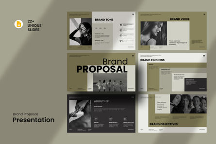 Brand Proposal Google Slide Template, Googleスライドのテーマ, 13695, ビジネス — PoweredTemplate.com