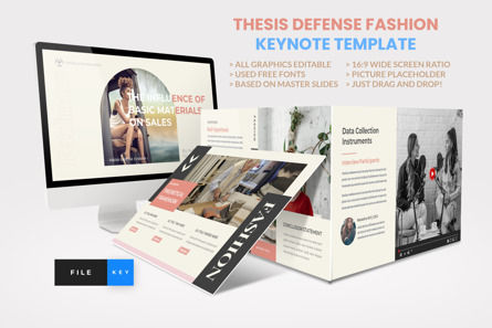 Thesis Defense Fashion Keynote Template, Keynote Template, 13696, Business — PoweredTemplate.com