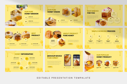 Honey Presentation - PowerPoint Template, スライド 3, 13700, ビジネス — PoweredTemplate.com