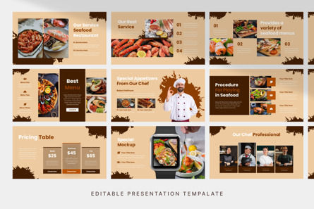 Seafood Restaurant - PowerPoint Template, Folie 3, 13701, Business — PoweredTemplate.com