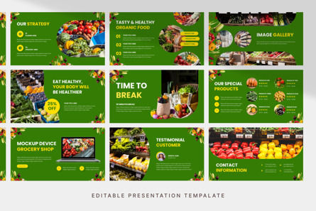 Decorative Grocery Shop - PowerPoint Template, Deslizar 4, 13702, Negócios — PoweredTemplate.com
