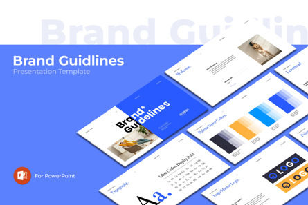 Brand Guidelines PowerPoint Template, Plantilla de PowerPoint, 13712, Negocios — PoweredTemplate.com
