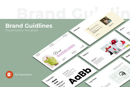 Brand Guidelines PowerPoint Template, Plantilla de PowerPoint, 13714, Negocios — PoweredTemplate.com