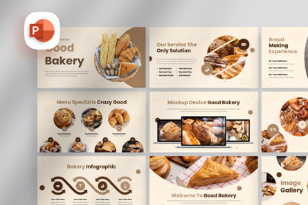 Bakery Shop - PowerPoint Template, PowerPointテンプレート, 13723, ビジネス — PoweredTemplate.com