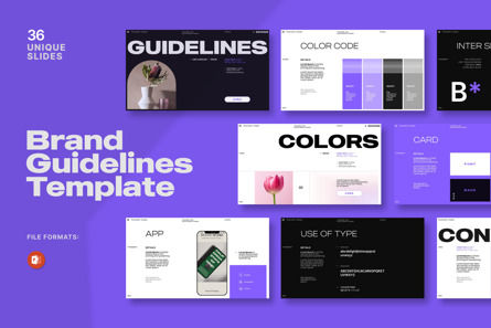 Brand Guidelines Template, PowerPoint-Vorlage, 13725, Business — PoweredTemplate.com