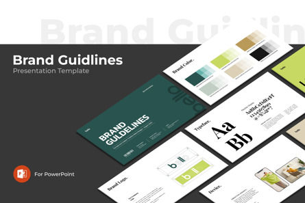 Brand Guidelines PowerPoint Template, Plantilla de PowerPoint, 13727, Negocios — PoweredTemplate.com