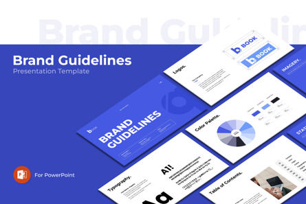 Brand Guidelines PowerPoint Template, Plantilla de PowerPoint, 13733, Negocios — PoweredTemplate.com