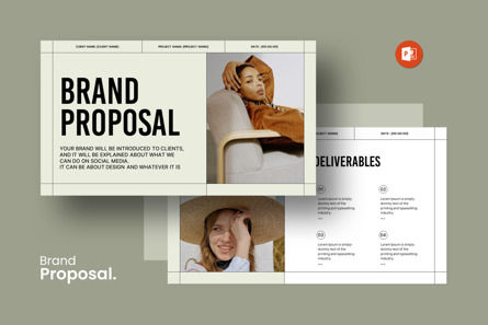 Brand Proposal PowerPoint Template, 파워 포인트 템플릿, 13750, 비즈니스 — PoweredTemplate.com