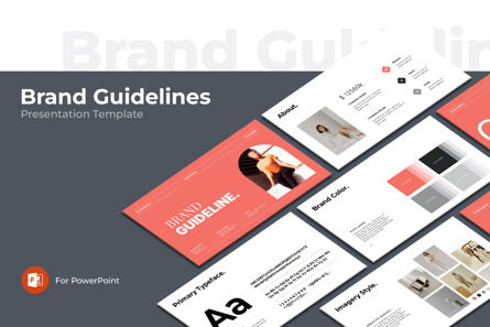 Brand Guidelines PowerPoint Template, Plantilla de PowerPoint, 13751, Negocios — PoweredTemplate.com