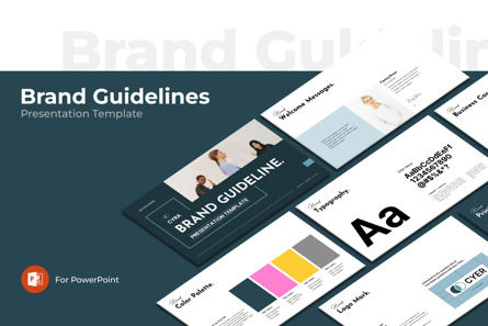 Brand Guidelines PowerPoint Template, PowerPoint Template, 13753, Business — PoweredTemplate.com