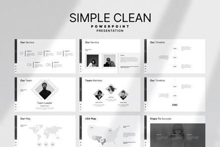 Simple Clean Presentation Template, Deslizar 6, 13771, Negócios — PoweredTemplate.com