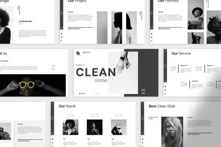 Simple Clean Presentation Template, Deslizar 9, 13771, Negócios — PoweredTemplate.com
