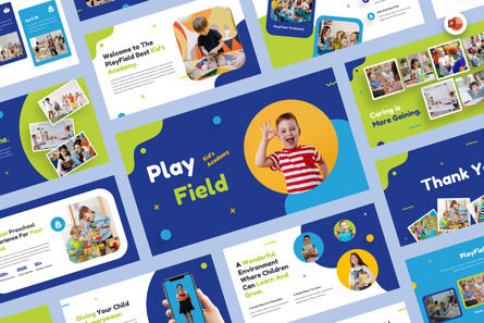 PlayField - Kid's Academy PreSchool PowerPoint, 파워 포인트 템플릿, 13793, Education & Training — PoweredTemplate.com
