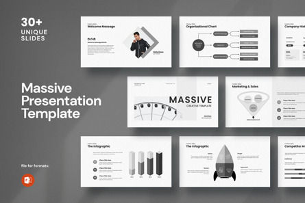 Massive Creative PowerPoint Template, PowerPoint-sjabloon, 13794, Bedrijf — PoweredTemplate.com