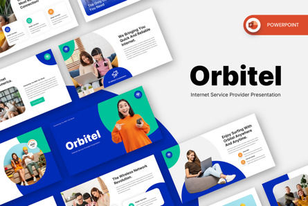 Orbitel - Internet Service Provider PowerPint Template, PowerPointテンプレート, 13796, ビジネス — PoweredTemplate.com