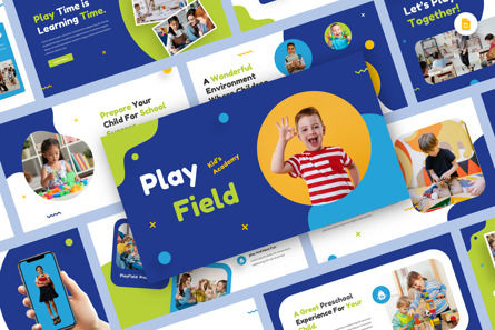 PlayField - Kid's Academy PreSchool Google Slide, Tema do Google Slides, 13802, Education & Training — PoweredTemplate.com