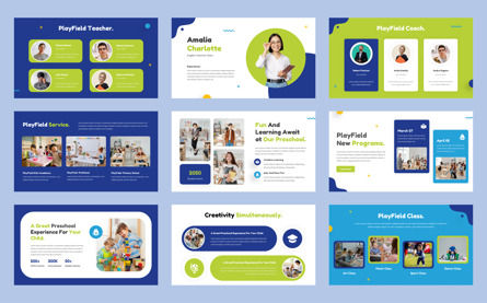 PlayField - Kid's Academy PreSchool Google Slide, Slide 3, 13802, Education & Training — PoweredTemplate.com