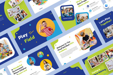 PlayField - Kid's Academy PreSchool Keynote, Apple基調講演テンプレート, 13808, Education & Training — PoweredTemplate.com