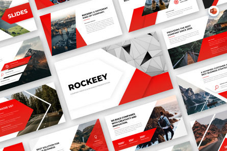 Rockeey - Company Profile Business PowerPoint, Modello PowerPoint, 13817, Lavoro — PoweredTemplate.com
