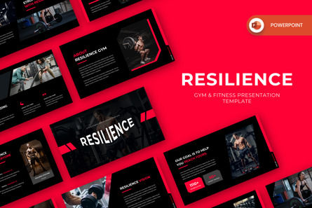 Resilience - GYM Fitness PowerPoint, 파워 포인트 템플릿, 13819, 비즈니스 — PoweredTemplate.com