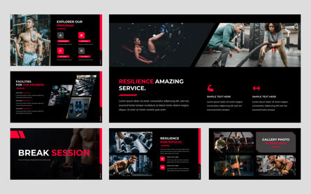 Resilience - GYM Fitness Google Slide, Diapositive 4, 13827, Business — PoweredTemplate.com