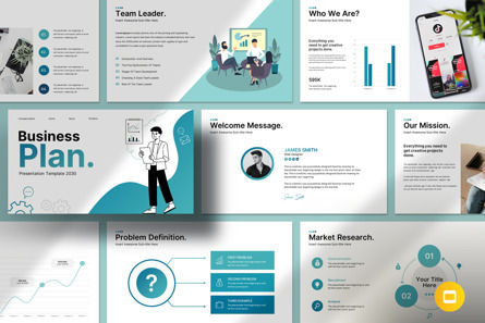 Business Plan Google Slides Presentation Template, Theme Google Slides, 13842, Business — PoweredTemplate.com