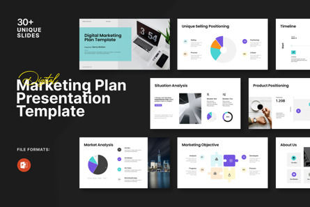 Digital Marketing Plan Powerpoint, PowerPoint Template, 13847, Business — PoweredTemplate.com